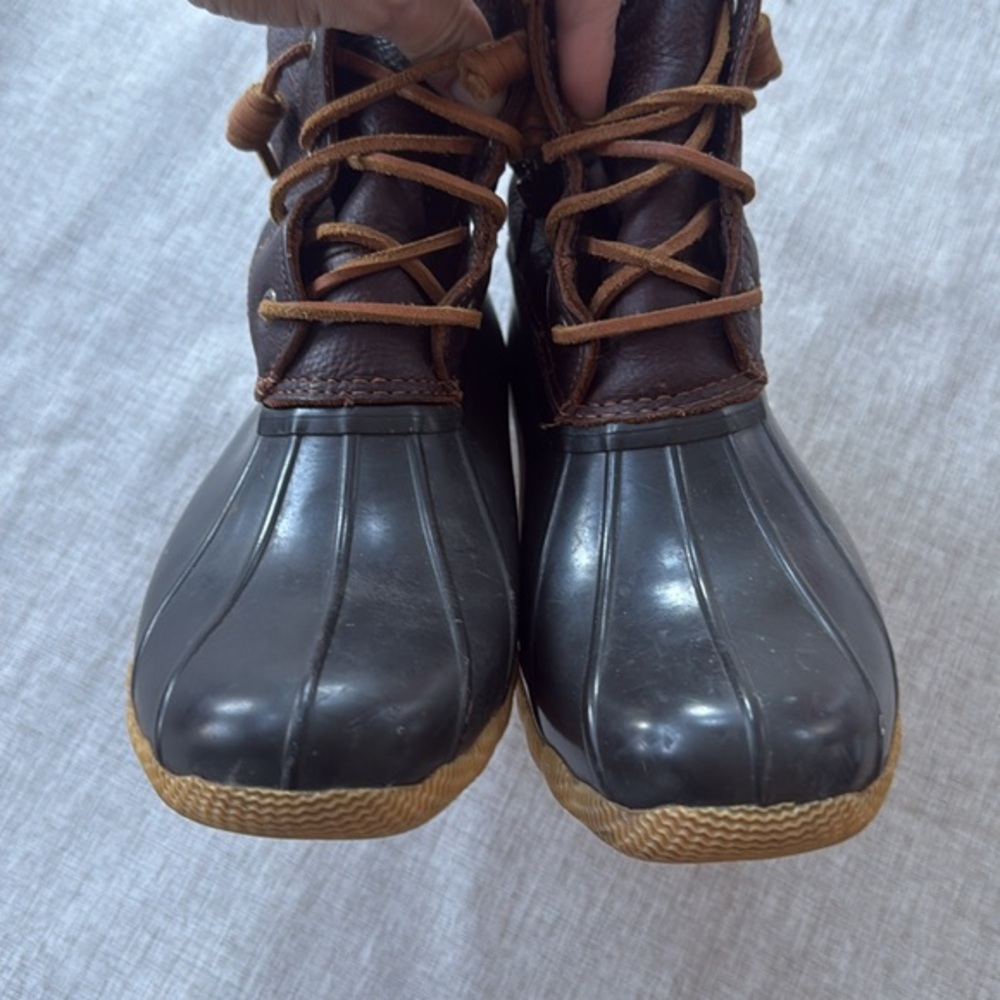 Sperry Saltwater Leather Rubber Waterproof Water Resistant Snow Rain Women’s 7.5 - Picture 5 of 11